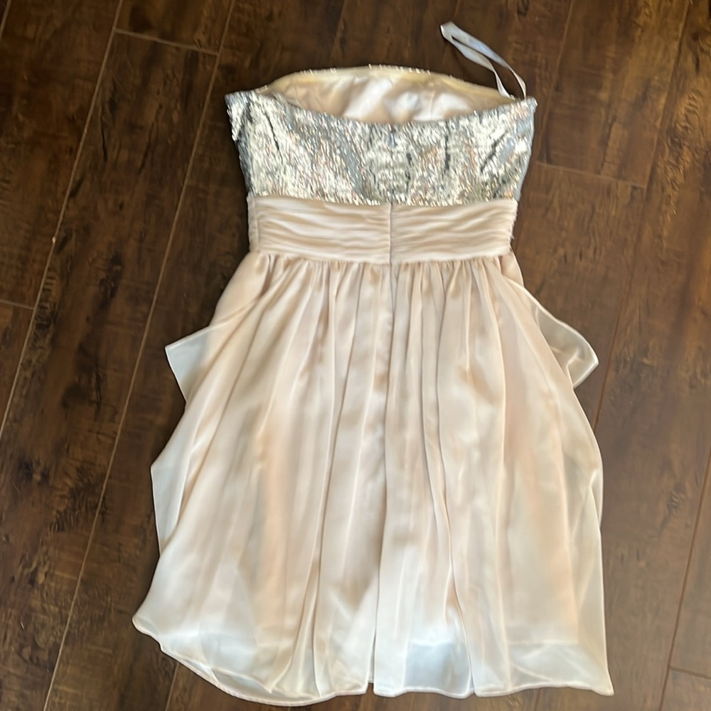 Bill Levkoff silver and beige cocktail dress - Picture 3 of 4